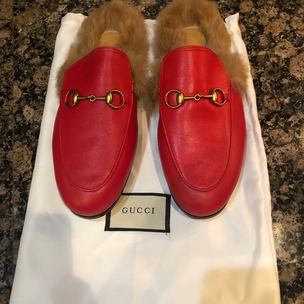 Red Princeton loafers